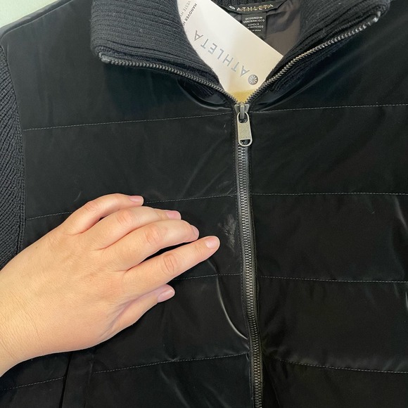 Athleta Women's Hanover Velvet Merino Wool Blend Hybrid Jacket Black Medium NWT - Picture 8 of 11